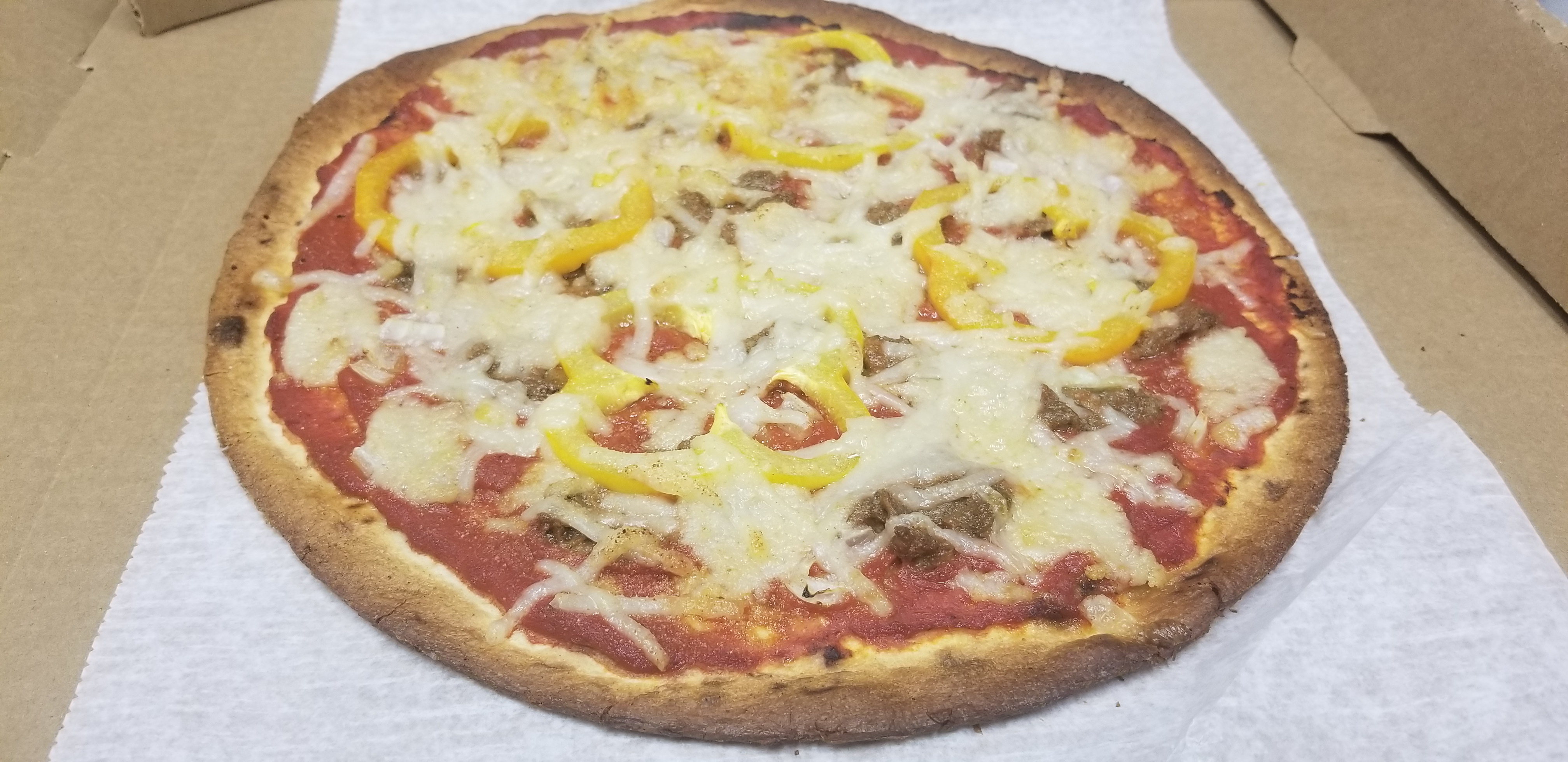 Order Vegan Sausage and Cheese Pizza 12'' food online from 1-11 Coffee Bar store, Chicago on bringmethat.com