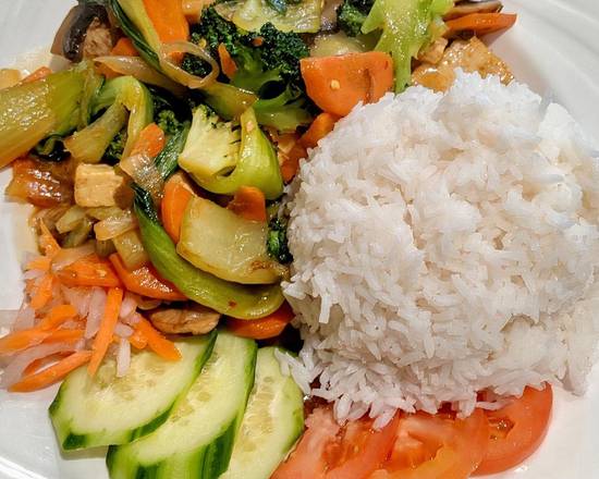 Order V5 Tofu and Veg with Rice food online from Indochine Restaurant store, New Brunswick on bringmethat.com
