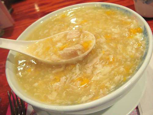 Order 30. Chicken Corn Soup for 2 food online from China Garden store, Hackettstown on bringmethat.com
