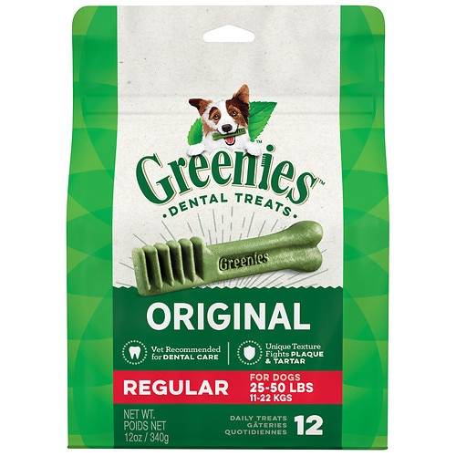 Order Greenies Dental Dog Treat Original - Regular, 12 ea 12.0 oz food online from Walgreens store, Houston on bringmethat.com