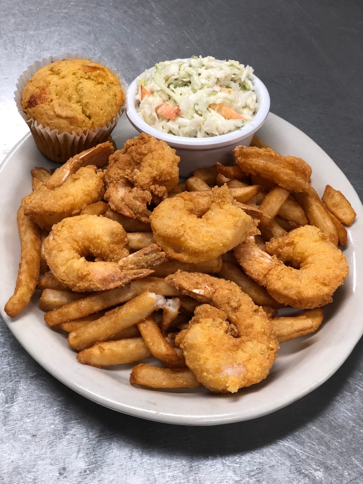 Order Southern Fried Shrimp Dinner food online from Chuck Bbq store, Burbank on bringmethat.com