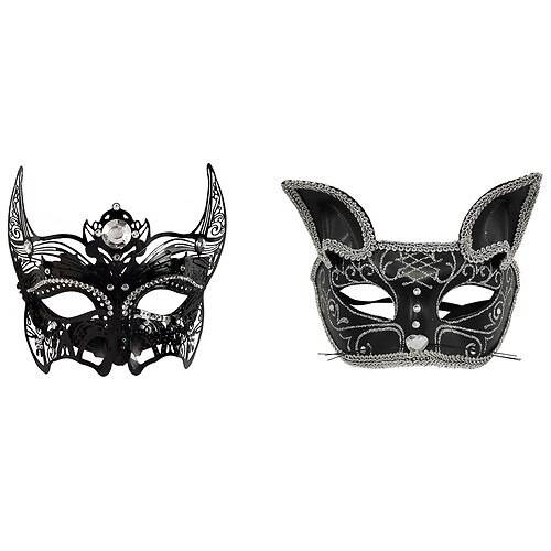Order Festive Voice CAT MASK BLACK LACE/SILVER GLITTER ASMT, HALLOWEEN COSTUME - 1.0 ea food online from Walgreens store, Lincoln on bringmethat.com