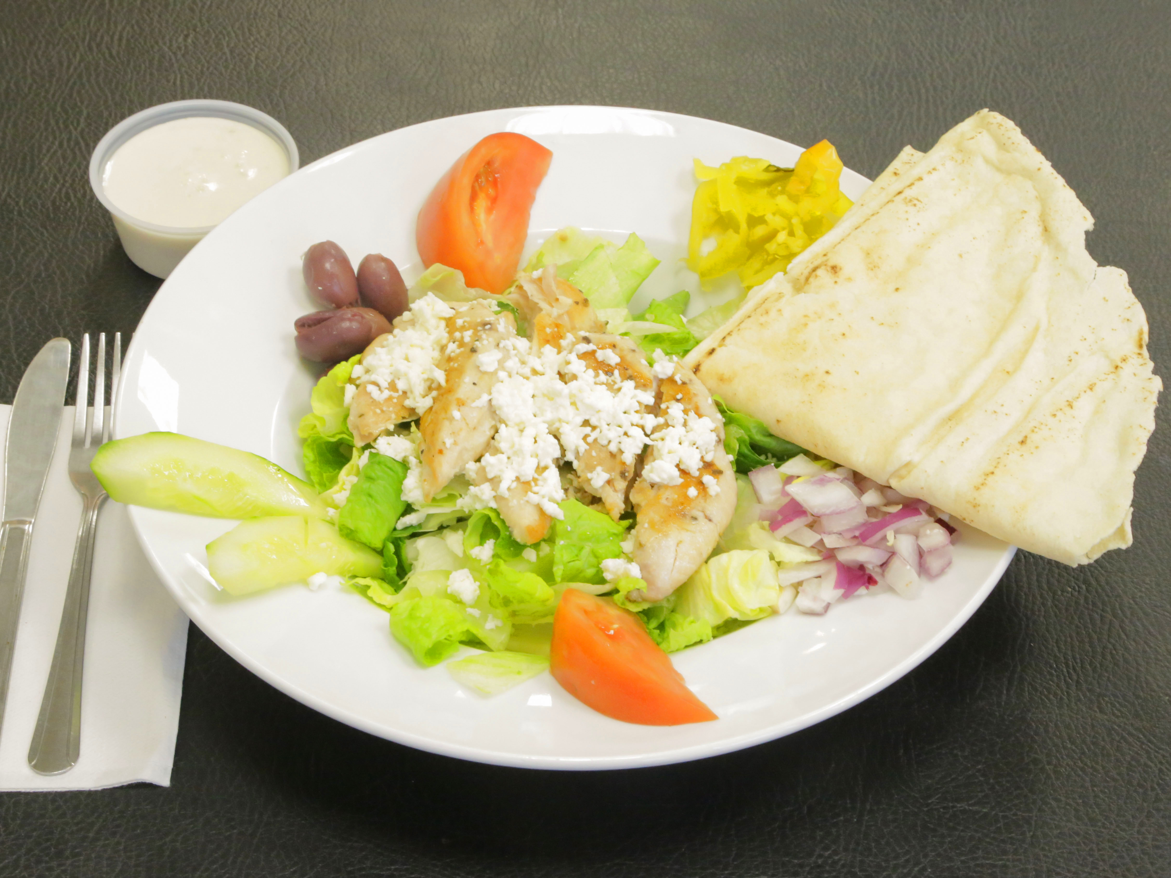 Order Greek Style Chicken Salad food online from University House of Pizza store, Boston on bringmethat.com