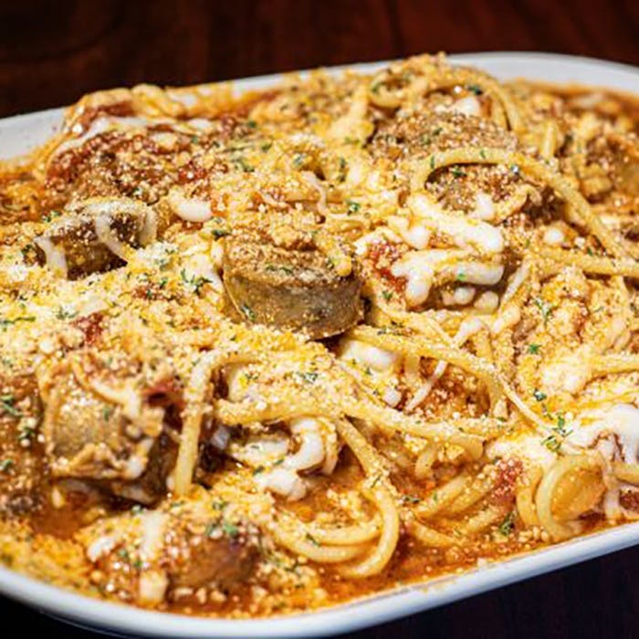 Order Spaghetti with Sausage - Pasta food online from Napoli Pizza store, Henderson on bringmethat.com