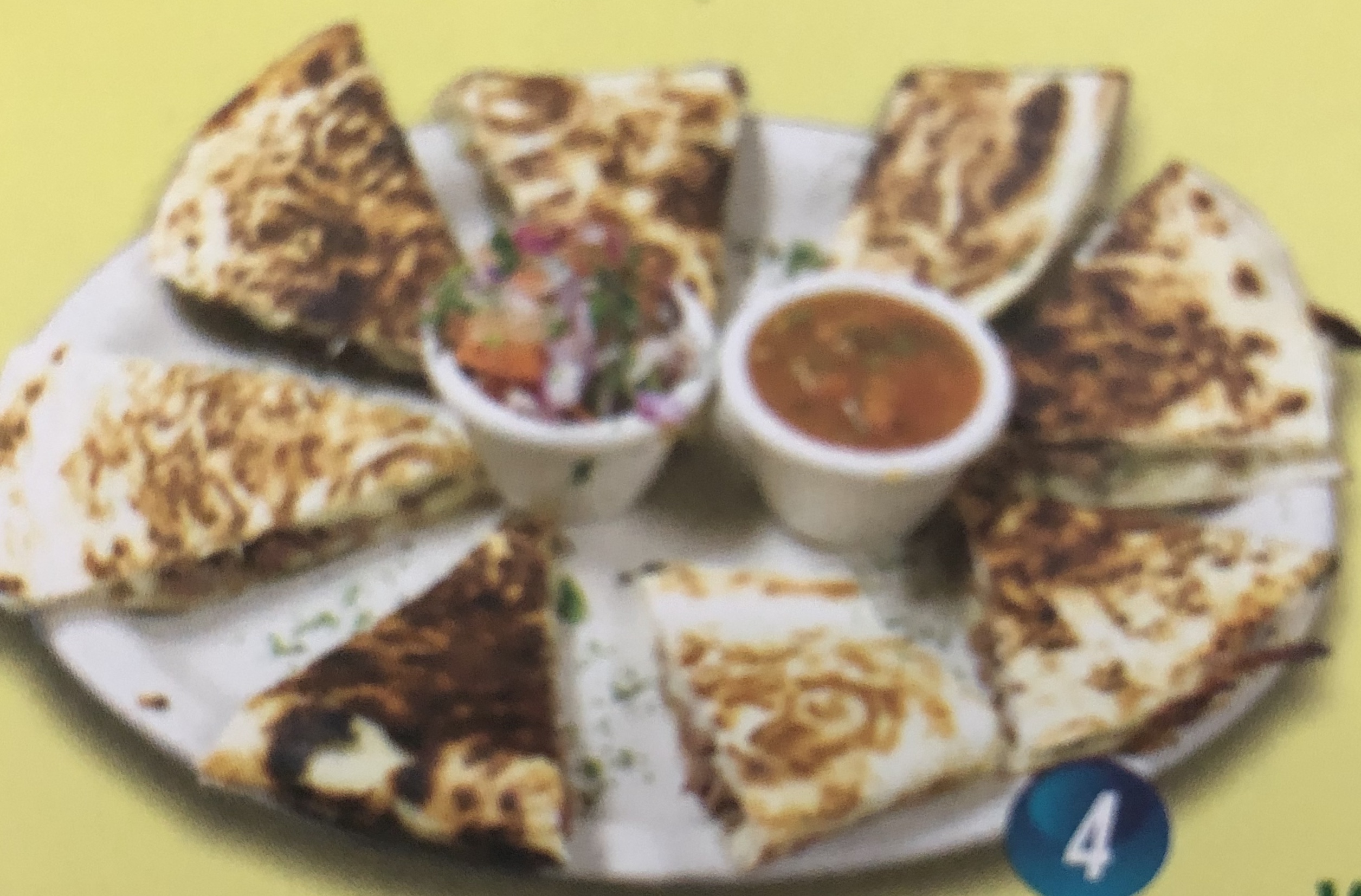 Order 4. Quesadillas  food online from Mr. Mario store, College Point on bringmethat.com