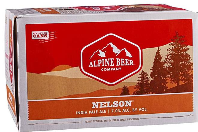 Order Alpine Nelson IPA 6 Pack 12oz. Cans food online from Newport Wine & Spirits store, Newport Beach on bringmethat.com