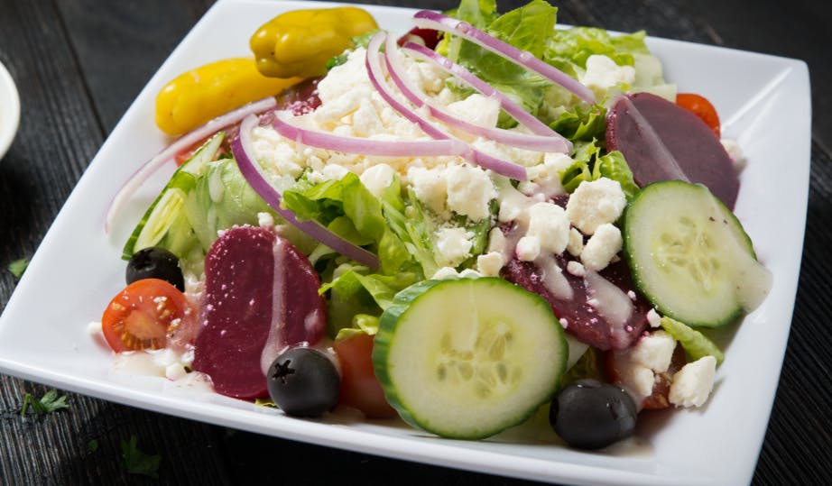 Order Greek Salad - Salad food online from Captain's Table store, Greensboro on bringmethat.com
