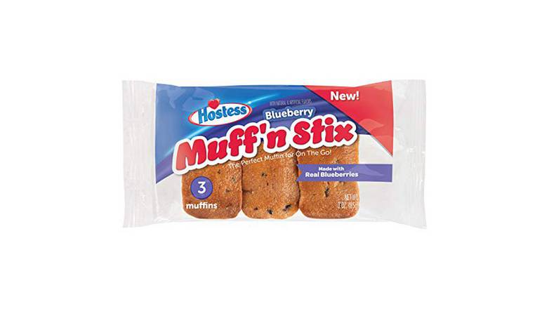 Order Hostess Blueberry Muffin Stick Single Serve, 3 Count, 3 Oz food online from Energy Mart 3 store, Hendersonville on bringmethat.com