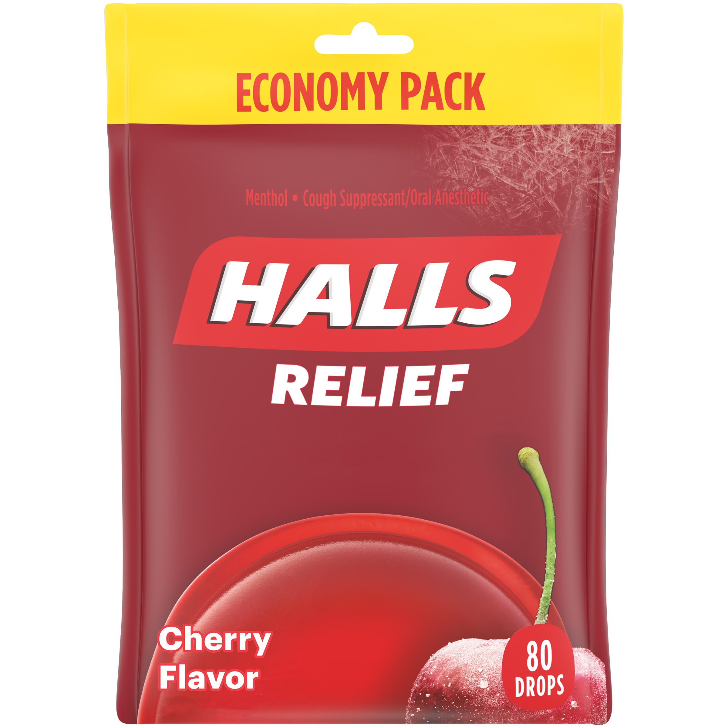 Order Halls Cough Suppressant Drops - Cherry, 80 ct food online from Bartell store, Edmonds on bringmethat.com
