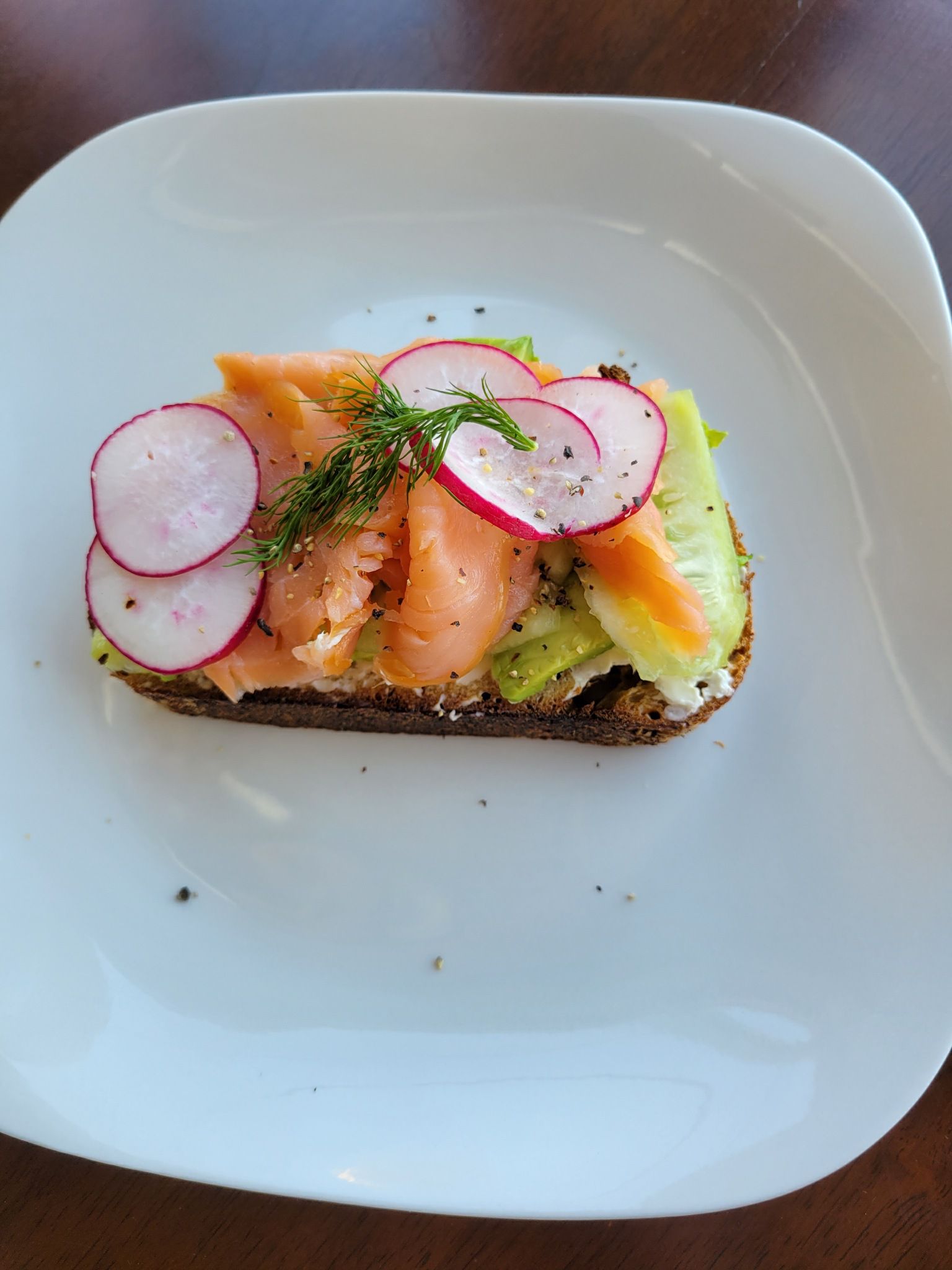 Order Smoked Salmon on Toast food online from Ooh La La Bakery Llc store, Silver Spring on bringmethat.com