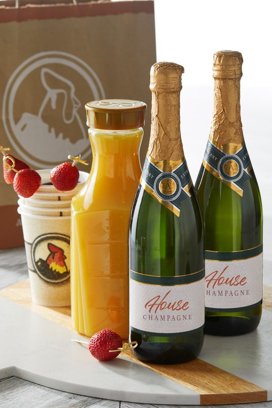 Order Make-It-Yourself Mimosa Kit with Wycliffe, 750ml champagne (9.5% ABV) food online from Another Broken Egg store, Asheville on bringmethat.com