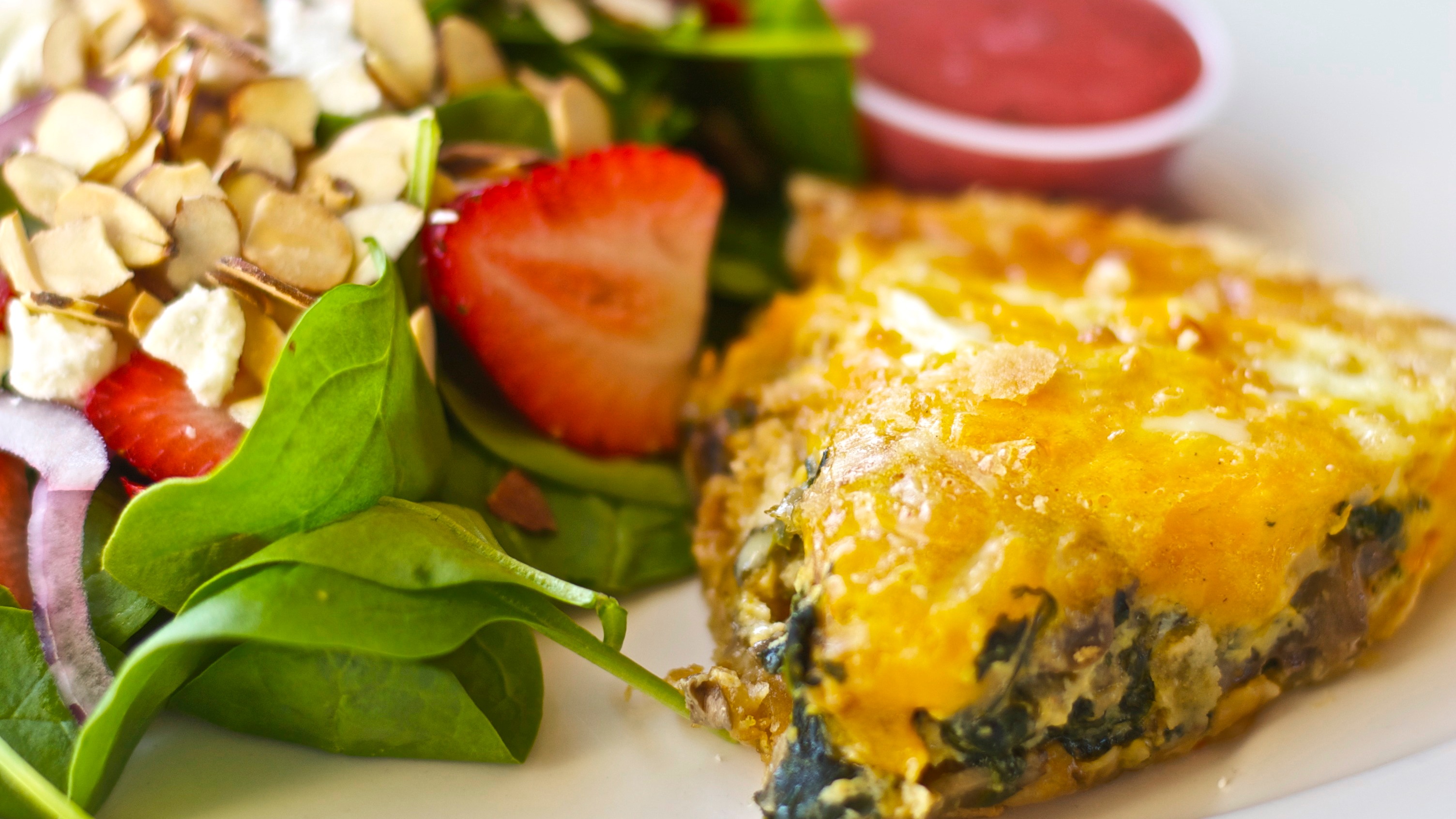 Order Spinach And Mushroom Quiche food online from All About Cha store, Edmond on bringmethat.com