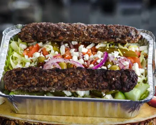 Order 13. Lamb Kabab Salad food online from Ali Gyro Halal store, Austin on bringmethat.com