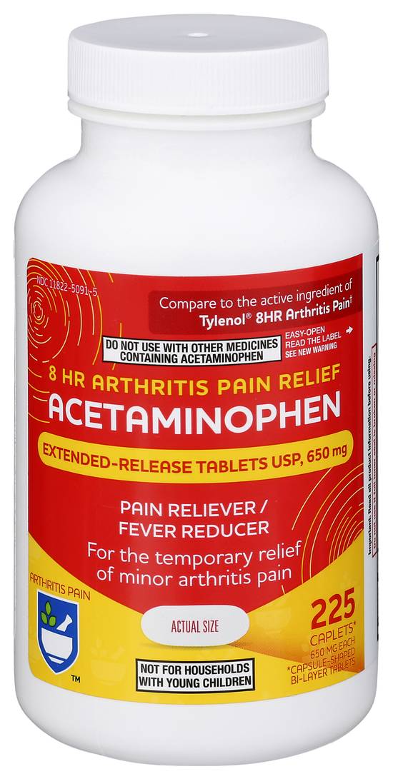 Order Rite Aid Strength Acetaminophen Arthritis Caplets (225 ct) food online from Rite Aid store, Yucca Valley on bringmethat.com