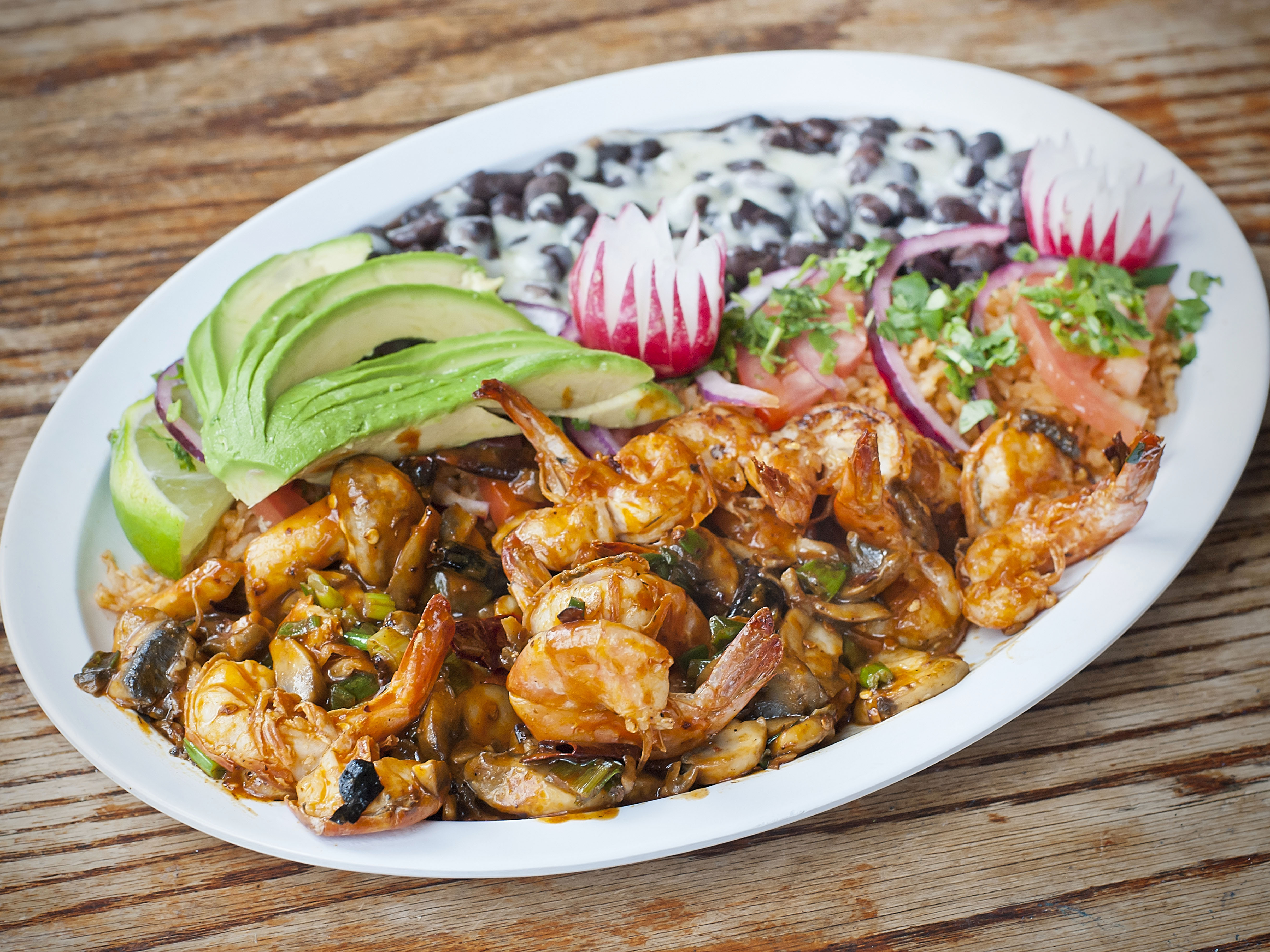 Order Hot and Spicy Prawns Dinner food online from El Toro Taqueria store, San Francisco on bringmethat.com
