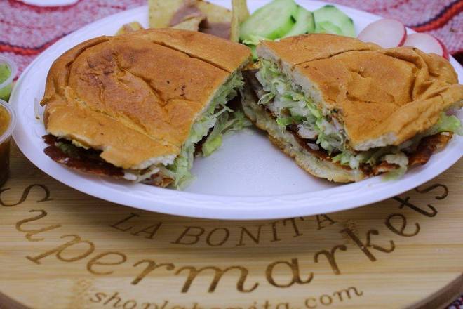 Order Torta de Lomo food online from La Bonita #3 store, North Las Vegas on bringmethat.com