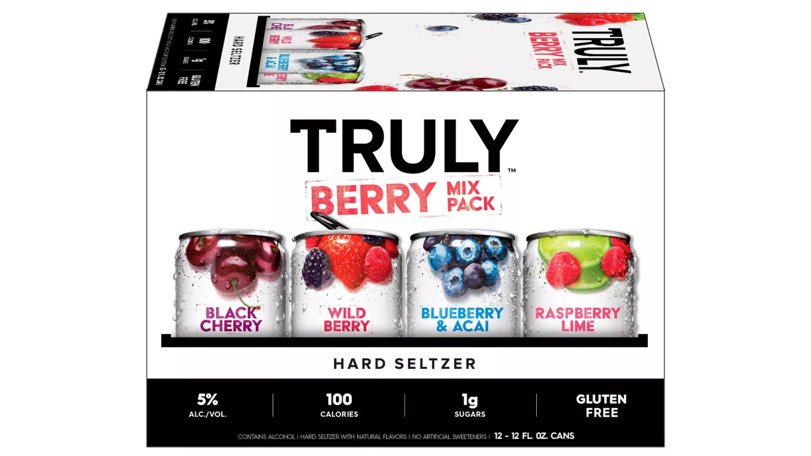 Order Truly Hard Seltzer Berry Variety Pack 12 Pack Cans food online from Chevron Extramile store, Garden Grove on bringmethat.com