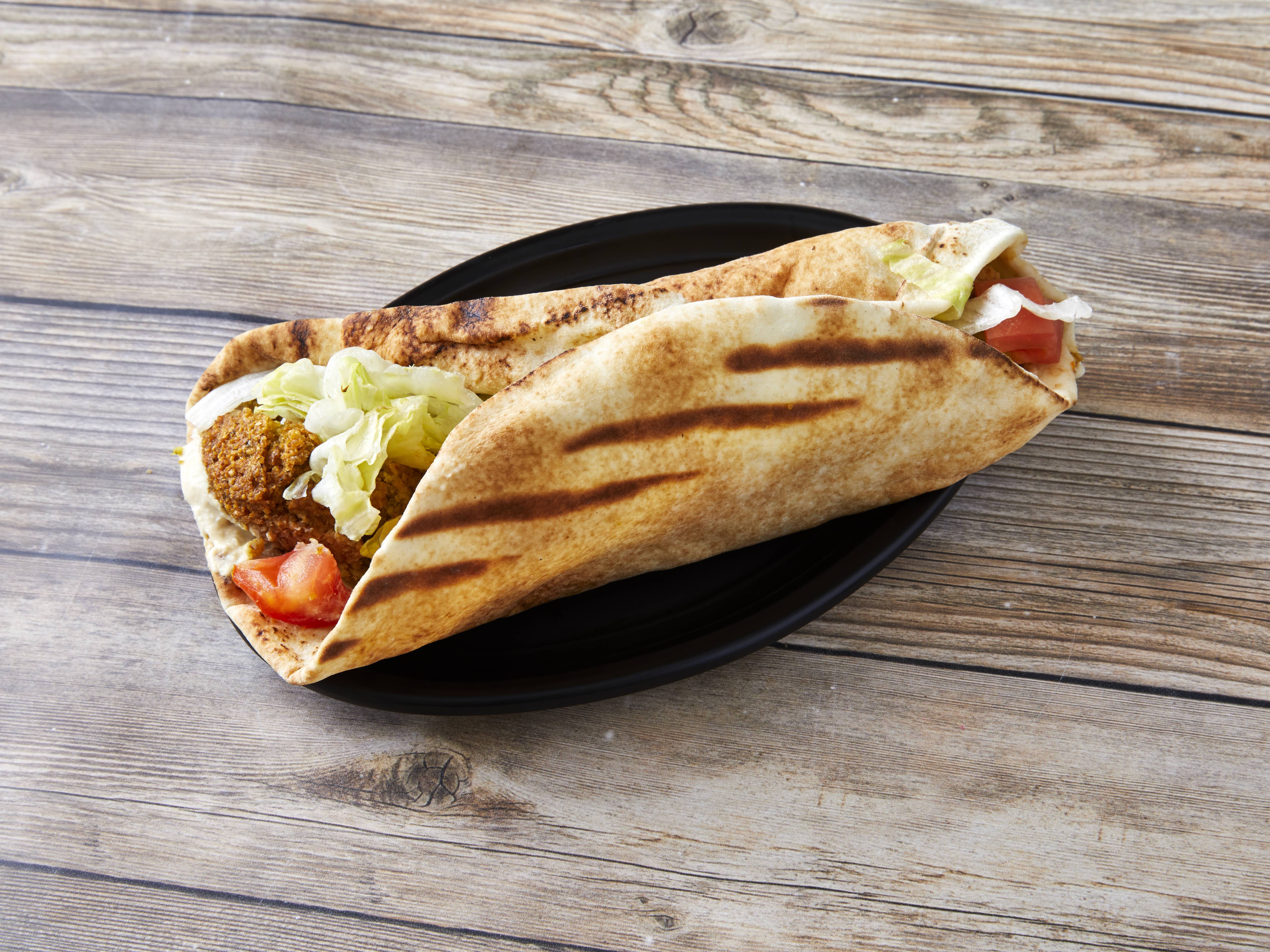 Order #20. Falafel Wrap food online from Oasis mediterranean grill store, Ann Arbor on bringmethat.com