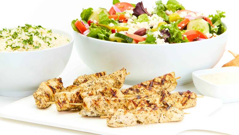 Order Grilled Chicken Kebob Feast for 6 food online from Taziki Mediterranean Cafe store, Florence on bringmethat.com