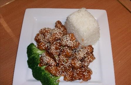 Order 143. Sesame Chicken Combo Plate food online from China King store, Hagerstown on bringmethat.com