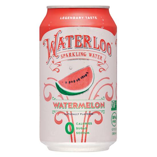 Order Waterloo - Watermelon Sparkling Water (12OZ) food online from The Epicurean Trader store, San Francisco on bringmethat.com