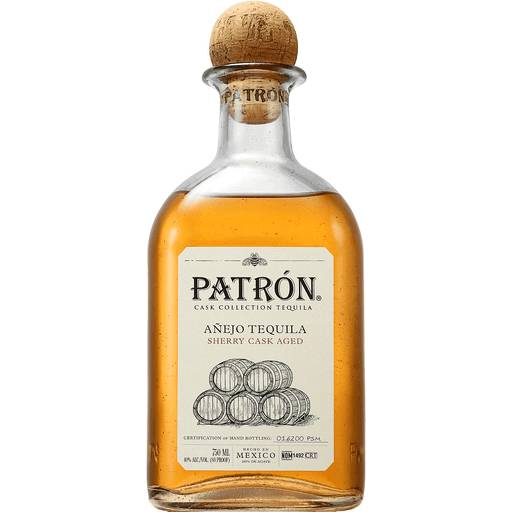 Order Patron Sherry Cask Anejo Tequila (750 ML) 138735 food online from Bevmo! store, BURLINGAME on bringmethat.com