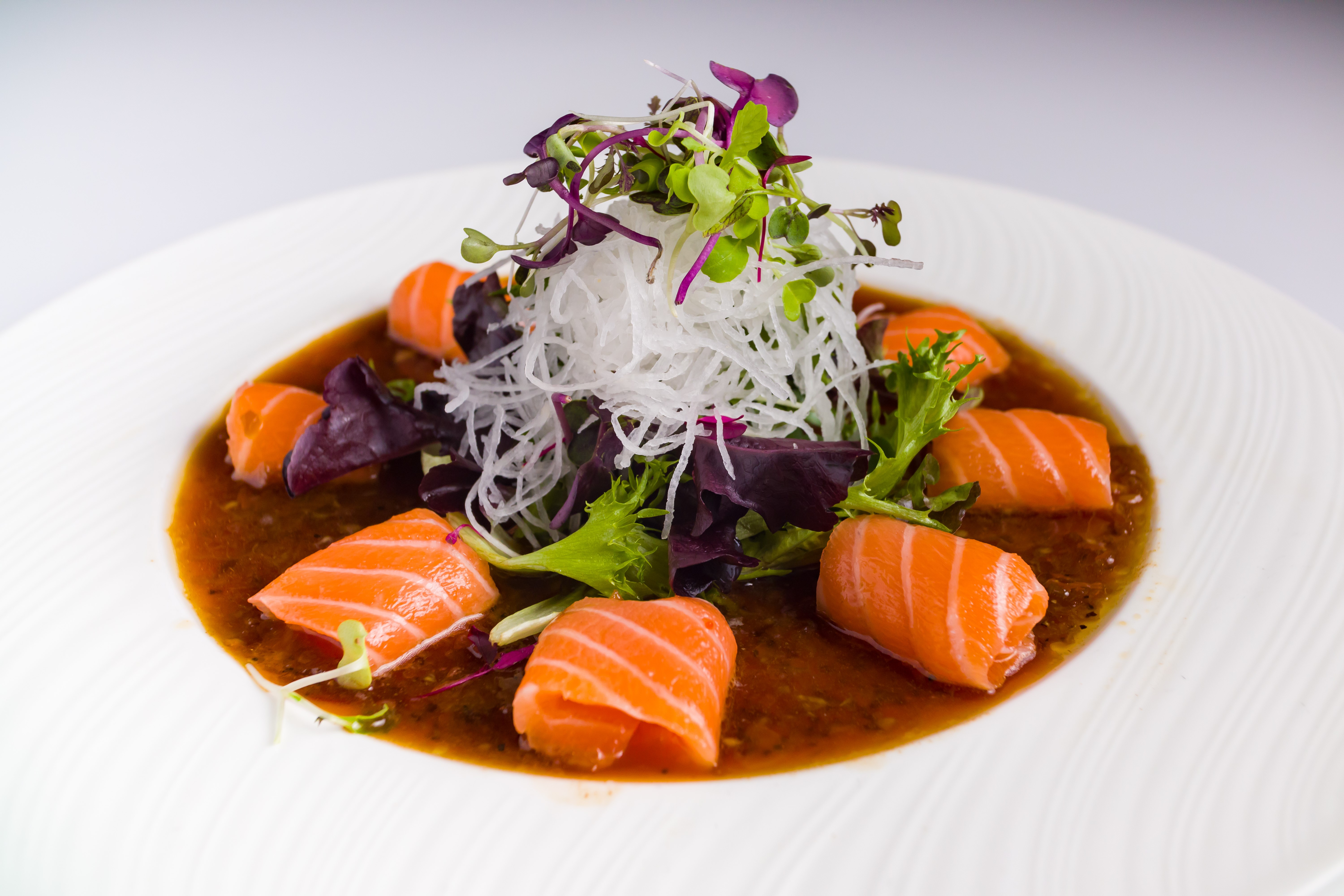 Order Salmon Sashimi Salad food online from Nisen Sushi store, Commack on bringmethat.com