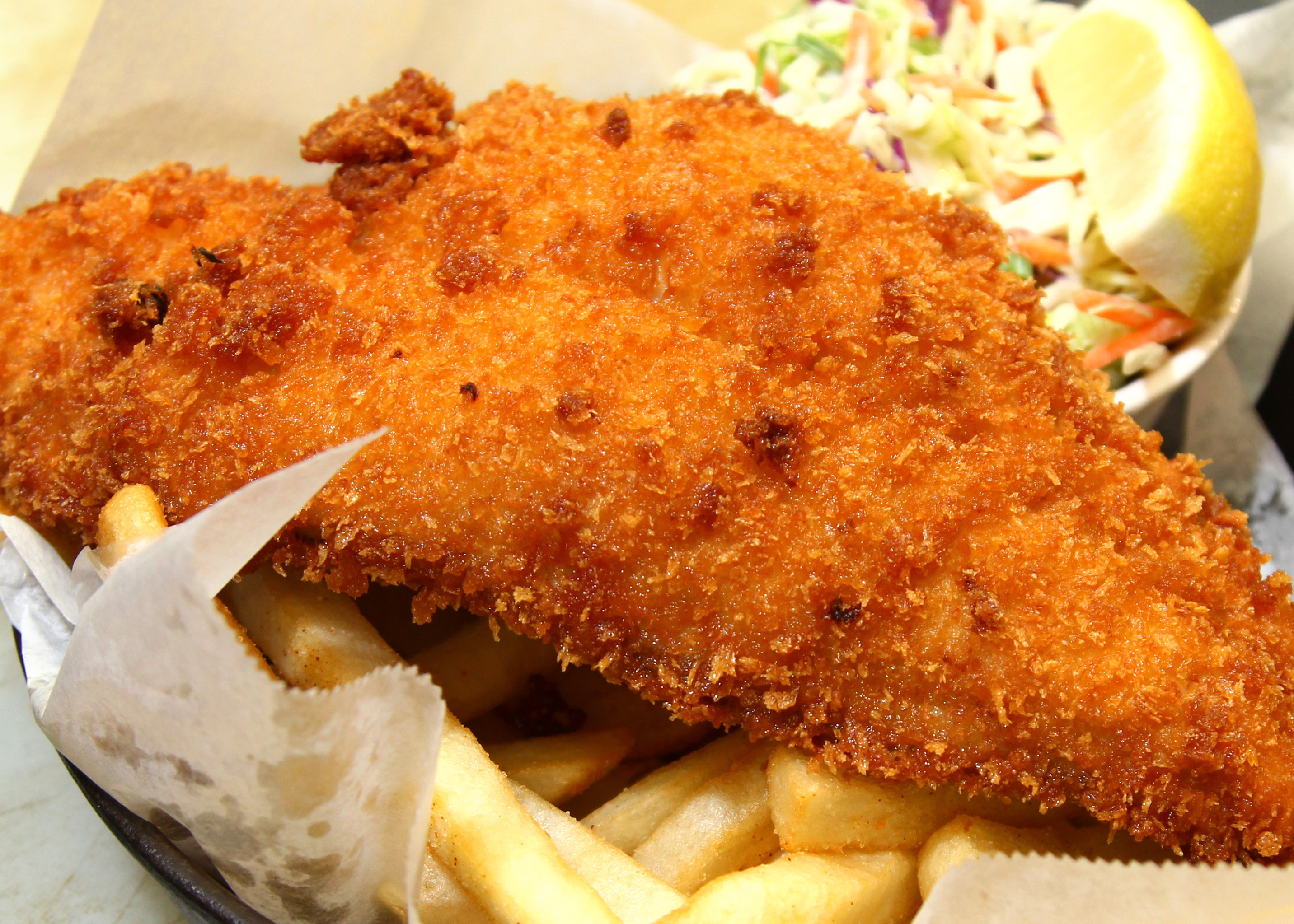 Order Panko Catfish and Chips food online from Bluesalt Fish Grill store, Redondo Beach on bringmethat.com
