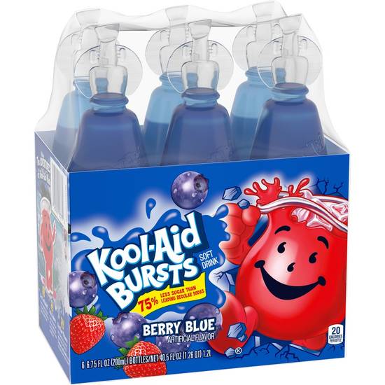 Order Kool-Aid · Bursts Berry Blue Soft Drinks (6 x 7 fl oz) food online from Mesa Liquor store, Mesa on bringmethat.com