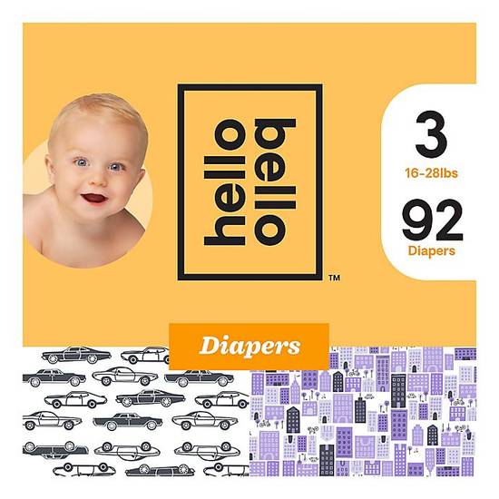 Order hello bello™ Size 3 92-Count Car/City Disposable Diapers food online from buybuy BABY store, Fresno on bringmethat.com