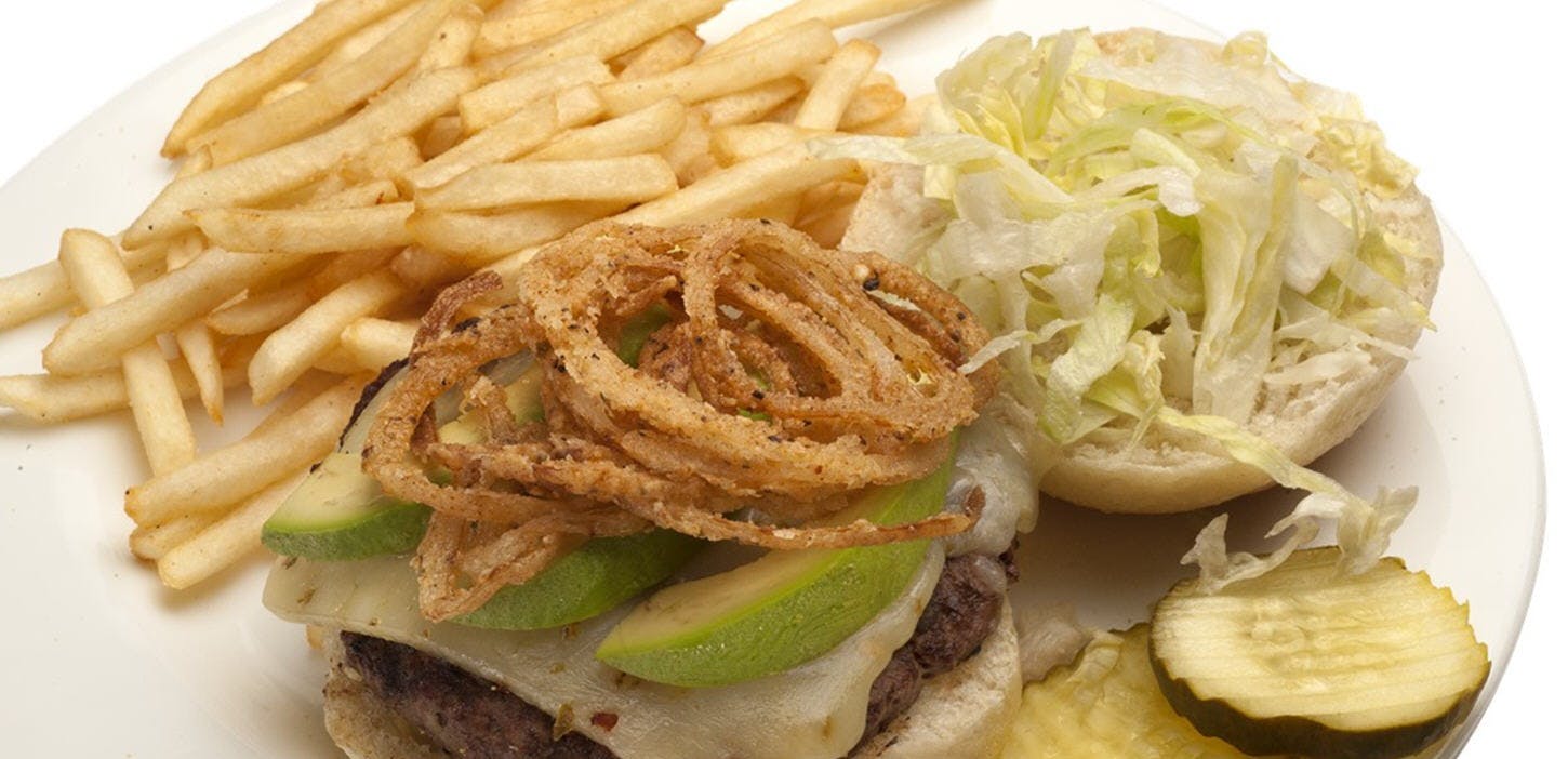 Order Pepper Jack Burger - Burger food online from Town Pub store, Bloomfield on bringmethat.com
