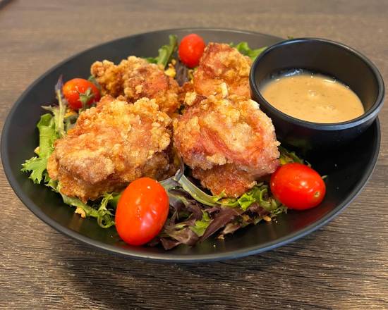Order Karaage Spring Mix Salad food online from Menya Hanabi store, Arcadia on bringmethat.com