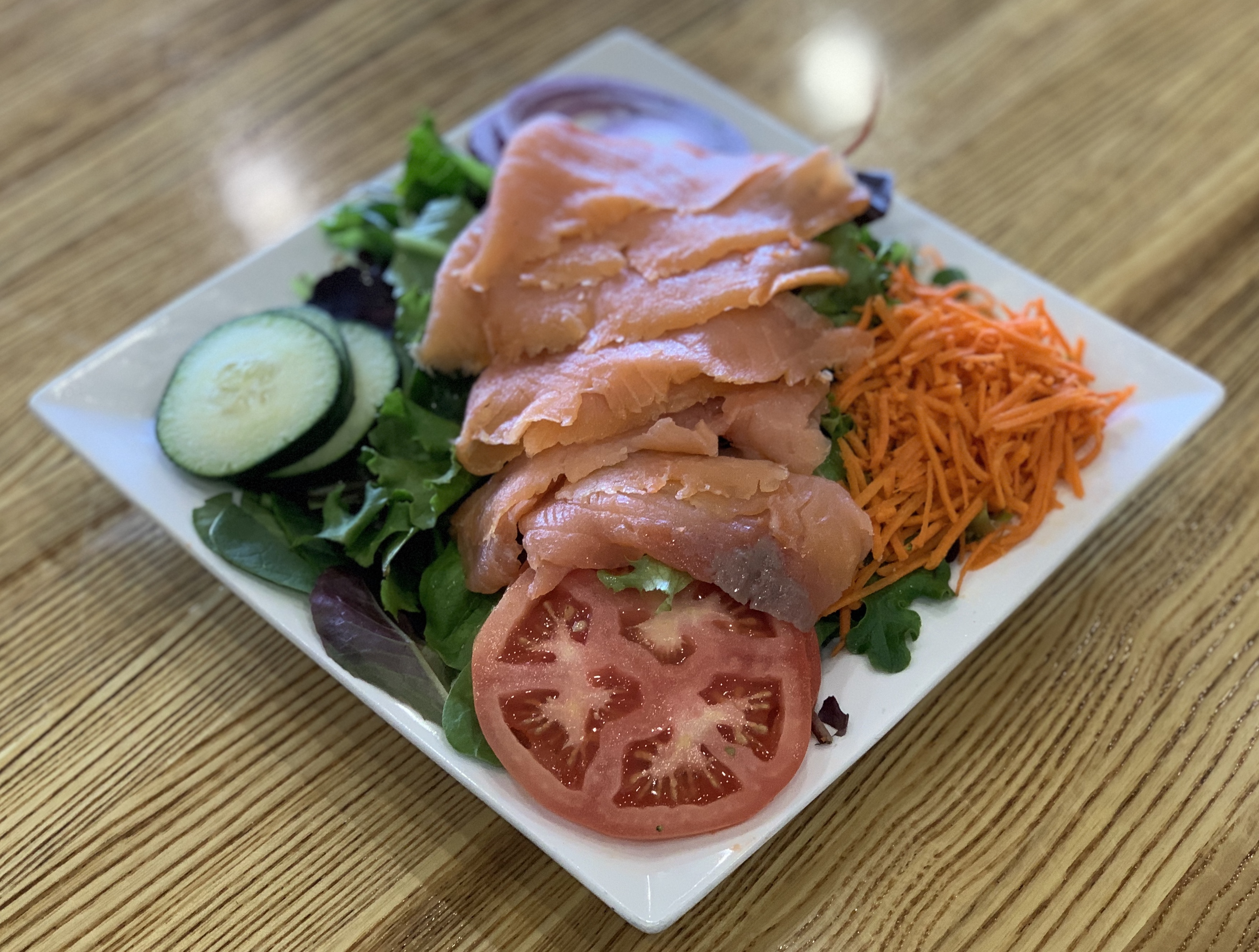 Order Smoked Salmon Salad food online from Apple A Day Cafe store, Miami Beach on bringmethat.com