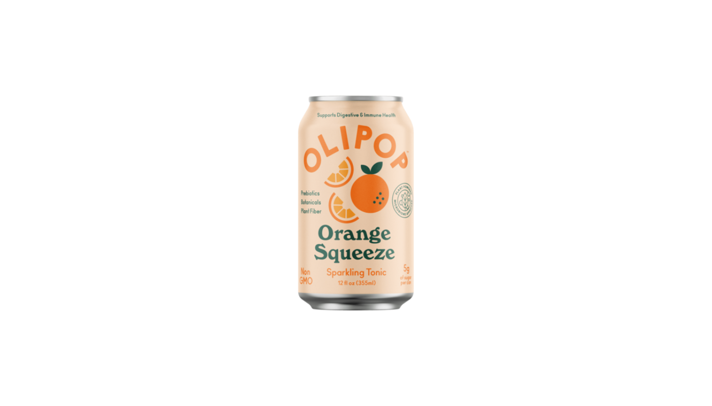 Order Olipop - Sparkling Tonic - Orange Squeeze - 12 Fl. Oz food online from Luv Mart store, Santa Cruz on bringmethat.com