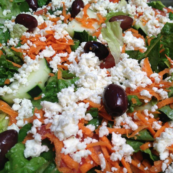 Order Greek Salad food online from Mediterranean cafe store, San Diego on bringmethat.com