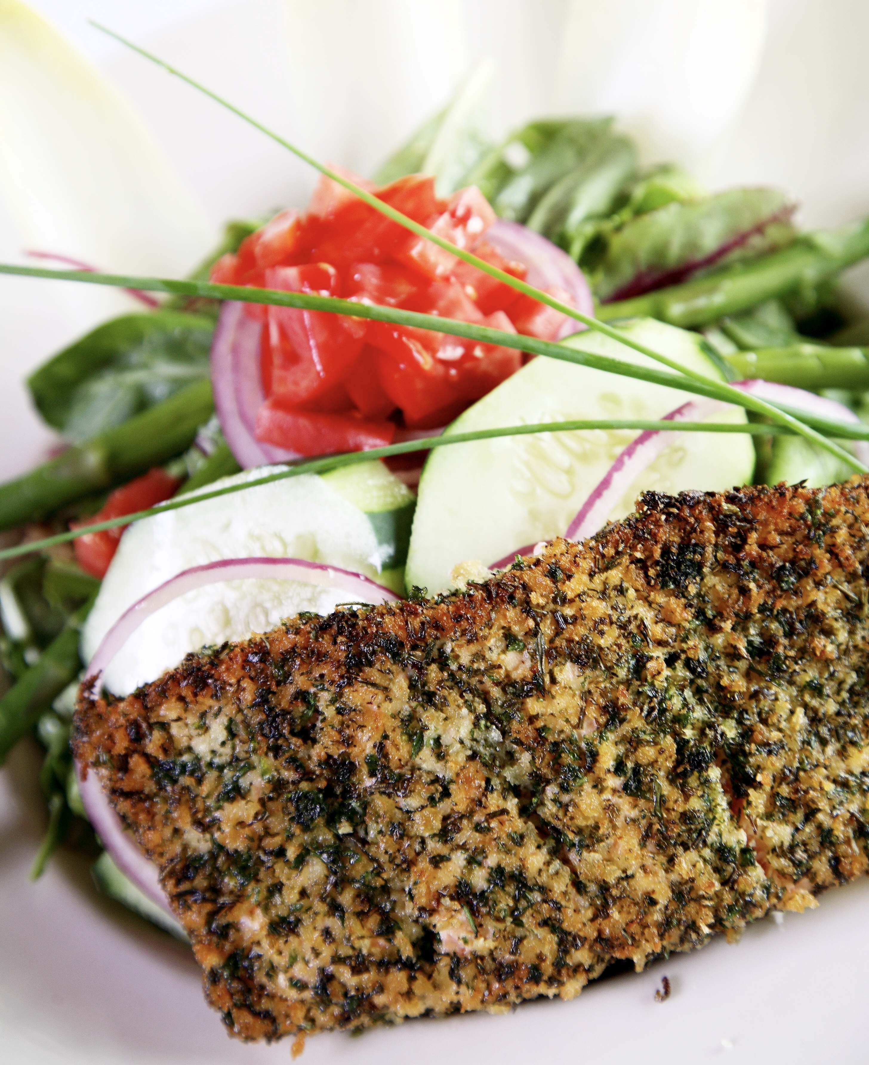 Order Herb Crusted Salmon Salad food online from The Standard Restaurant & Lounge store, Albany on bringmethat.com