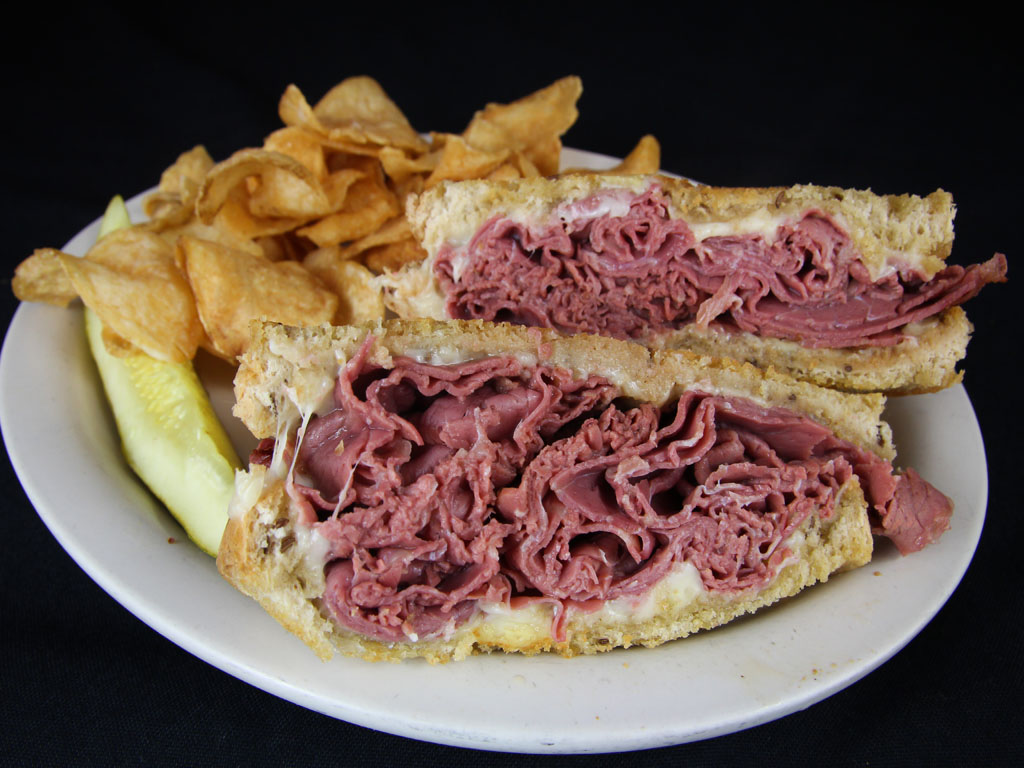 Order Corned Beef and Swiss on Rye Sandwich food online from The Thurman Cafe store, Columbus on bringmethat.com
