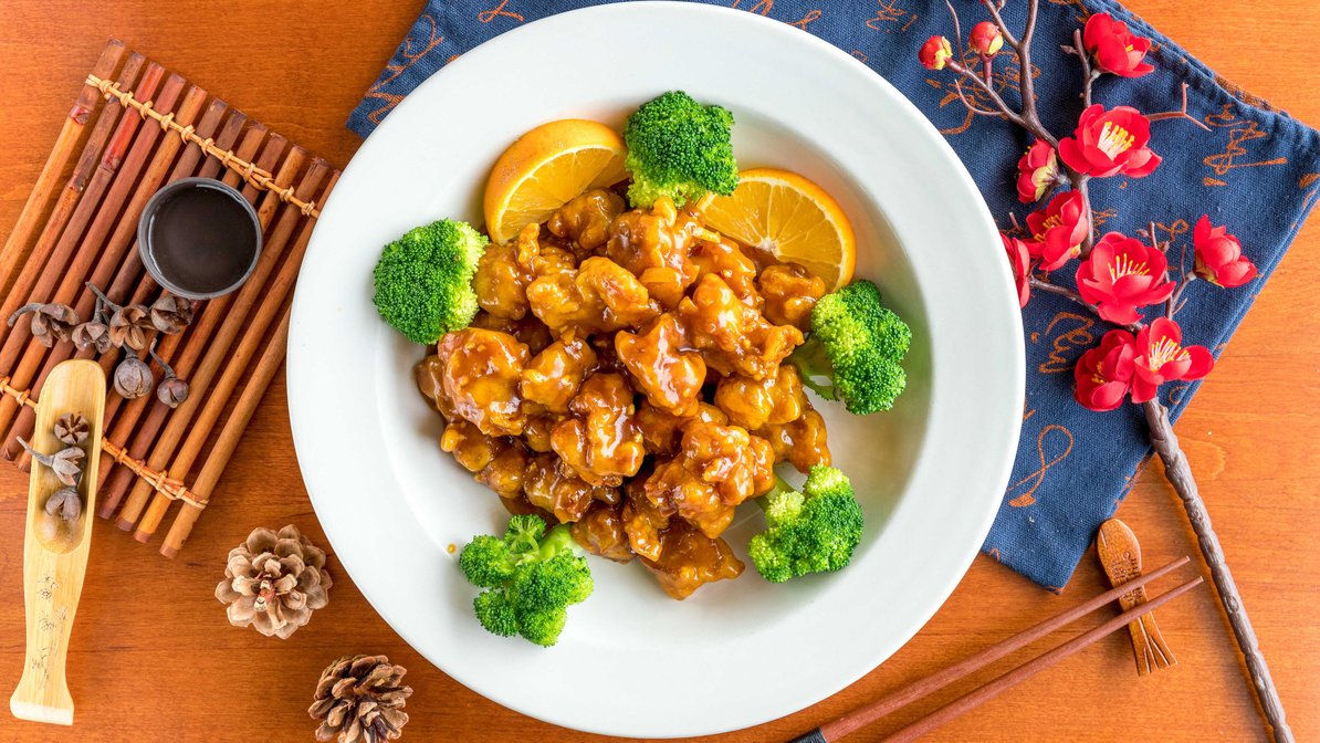 Order 68. Orange Chicken food online from Red Bowl store, Grand Rapids on bringmethat.com