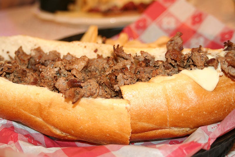 Order Cheese Steak Sandwich - Sandwich food online from Pizza Town store, Conway on bringmethat.com