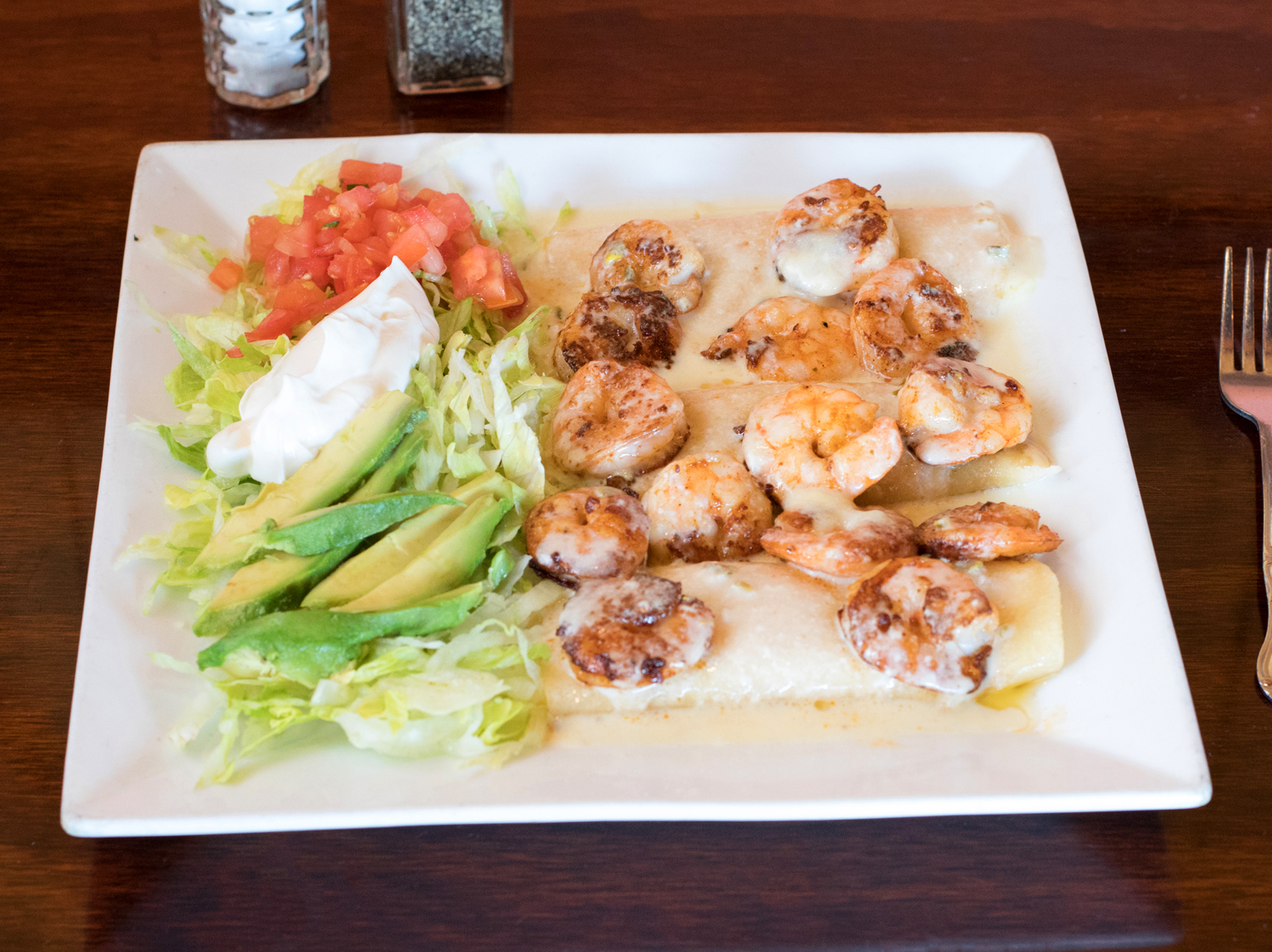 Order Shrimp Enchiladas food online from El Toro Loco Mexican Bar & Grill store, Memphis on bringmethat.com
