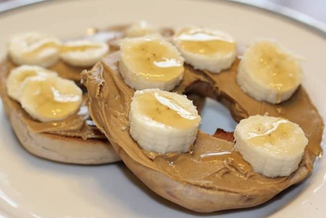 Order Bagel with Creamy Peanut Butter, Banana & Honey food online from Superior Gourmet Marketplace store, New York on bringmethat.com