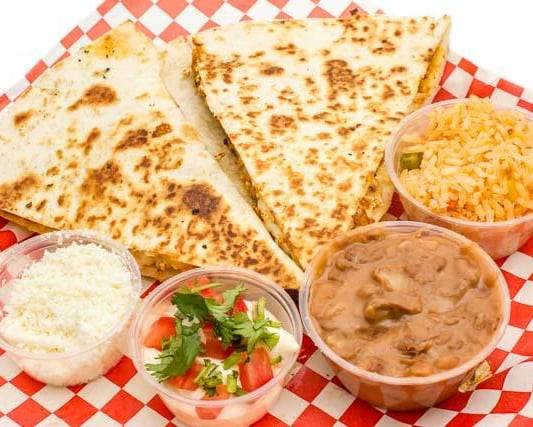 Order Quesadilla with Rice & Beans. food online from La Poblanita Express store, Blaine on bringmethat.com