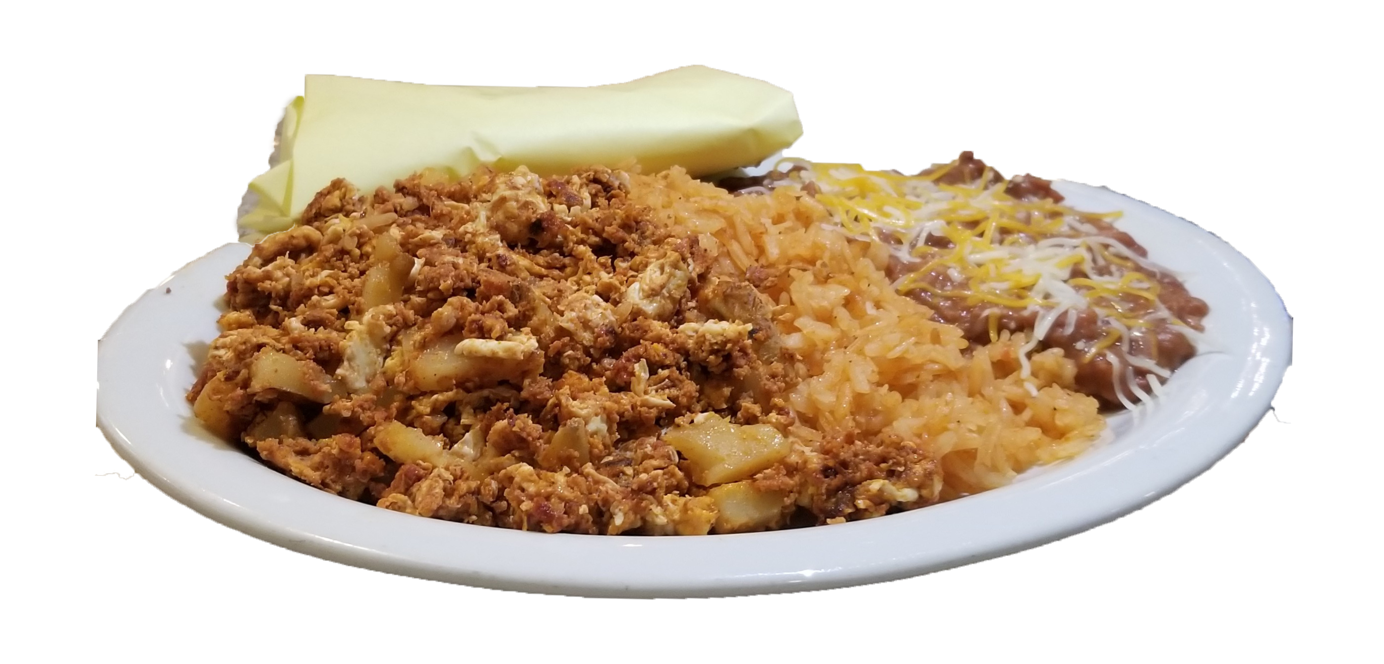 Order Chorizo and Eggs Plate food online from Great Mex store, Newport Beach on bringmethat.com