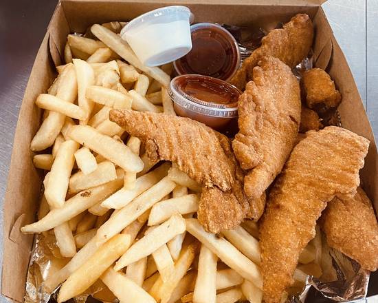 Order Chicken Finger Dinner with Fries food online from Allentown Eatz store, Buffalo on bringmethat.com