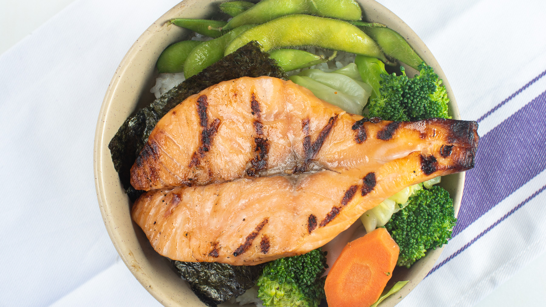 Order 8. Grilled Salmon & Veggie food online from Fuji Grill store, Brea on bringmethat.com