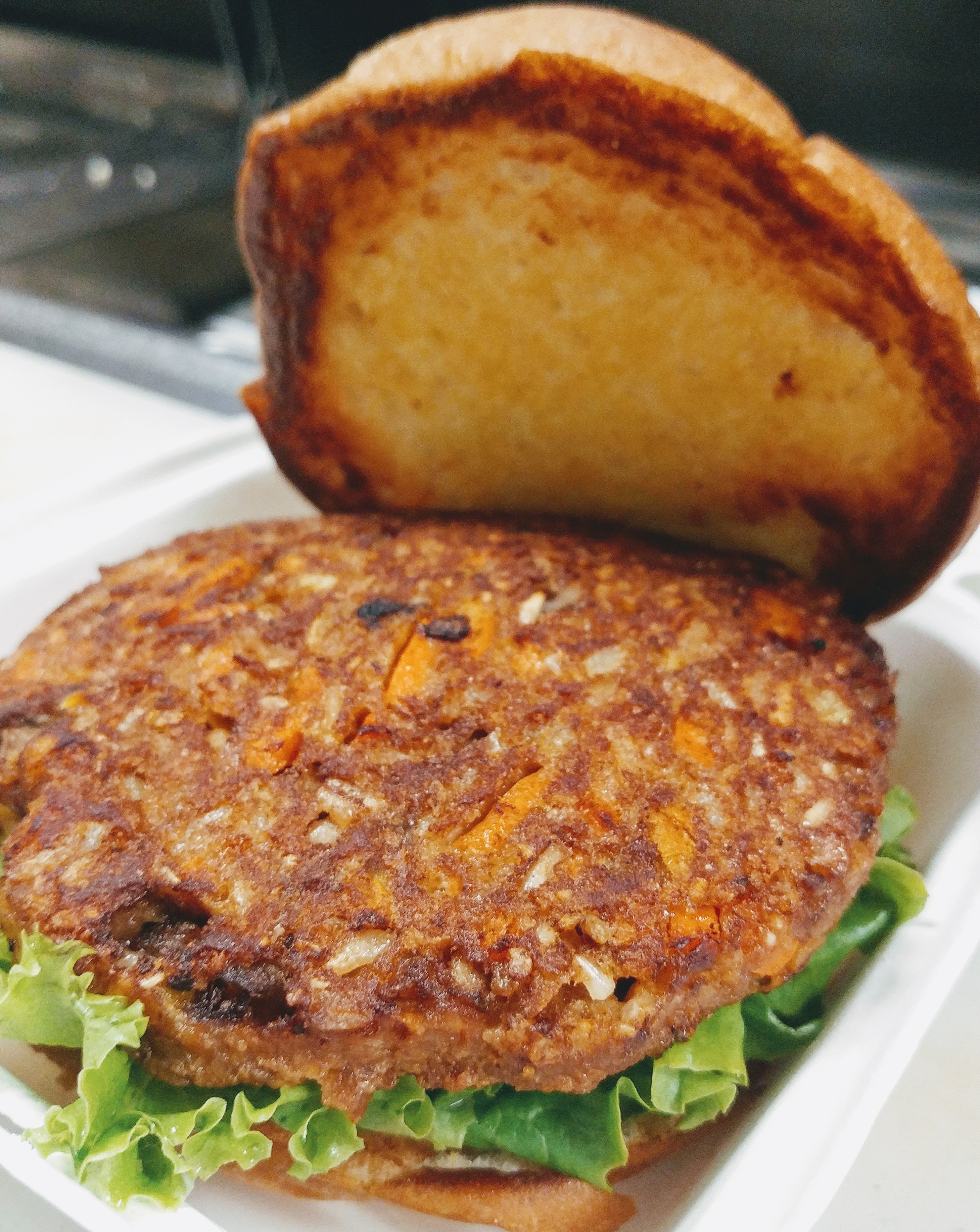 Order 9. Organic chipotle Veggie Patty Burger food online from Corner Kitchen store, Long Beach on bringmethat.com
