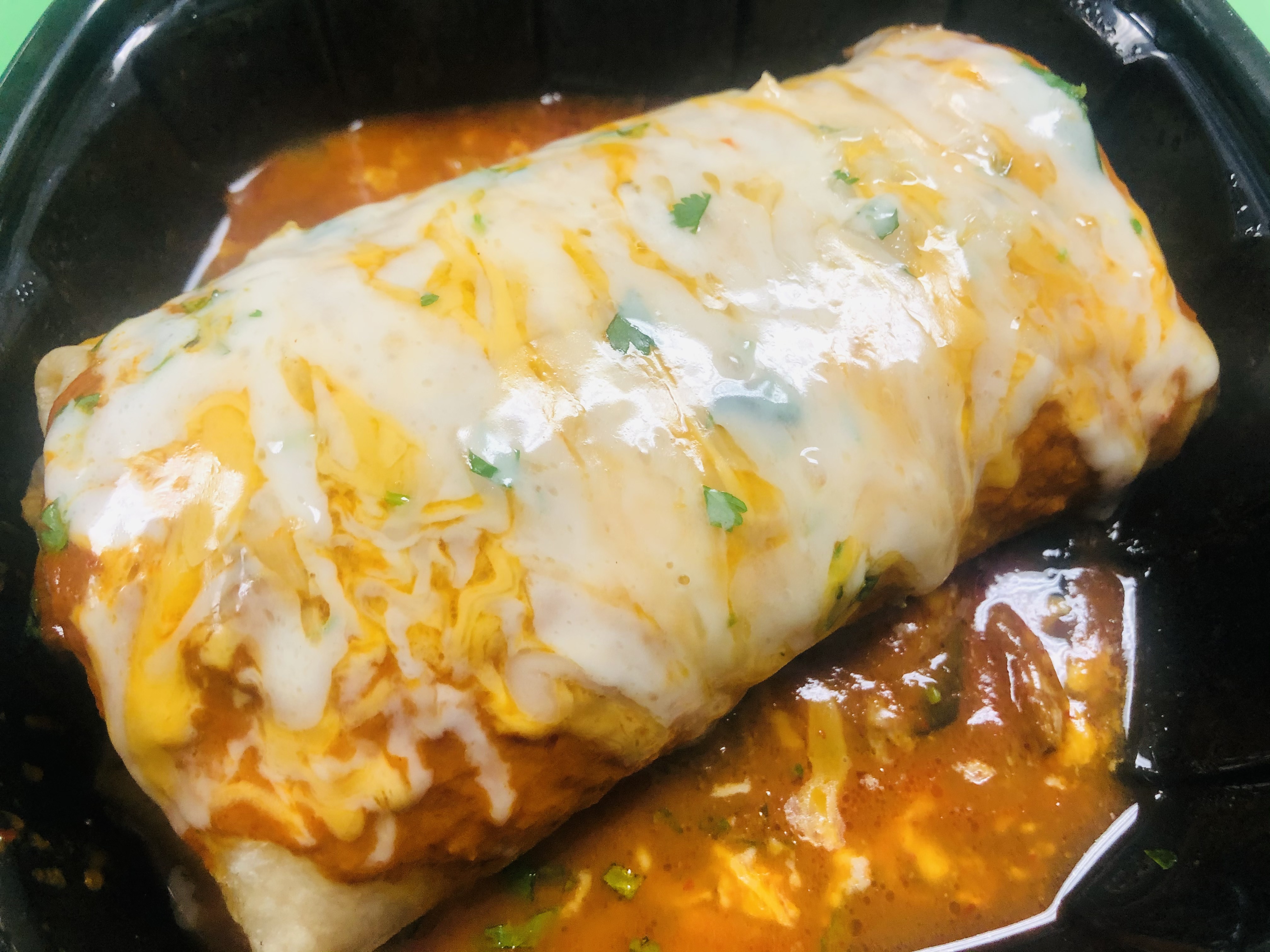 Order Smothered New Mexico Red Chile Burrito food online from Nana Tamales New Mexico Specialties store, Temecula on bringmethat.com