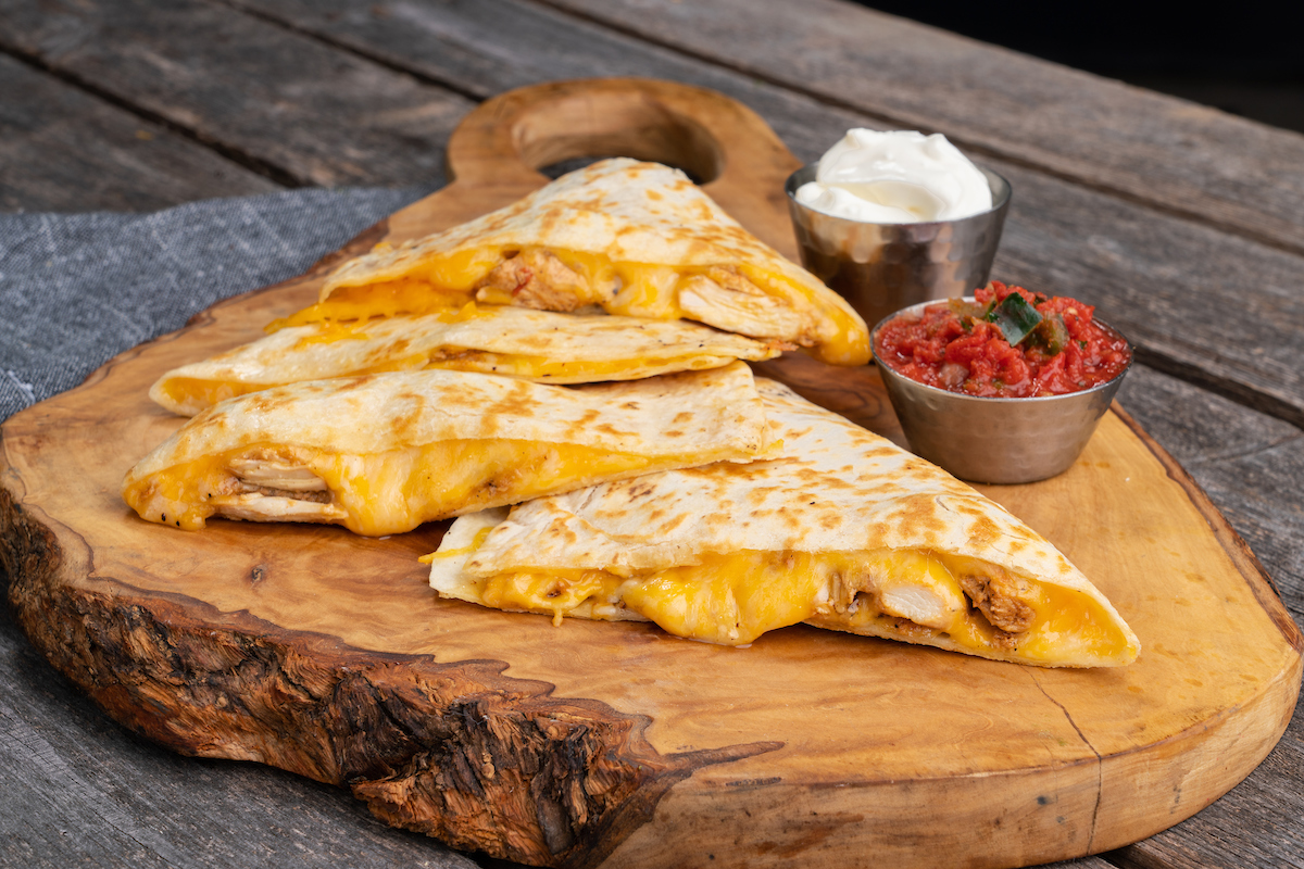 Order Chicken and Cheese Quesadilla food online from Burrito Mundo store, Grosse Pointe on bringmethat.com
