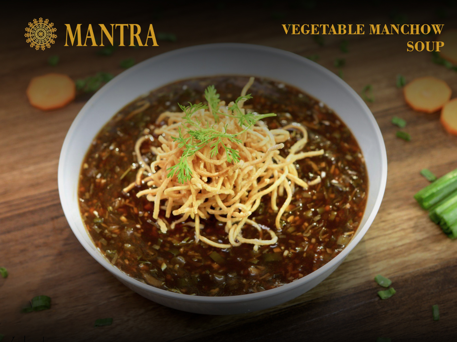 Order Vegetable Manchow Soup food online from Mantra restaurant store, Jersey City on bringmethat.com