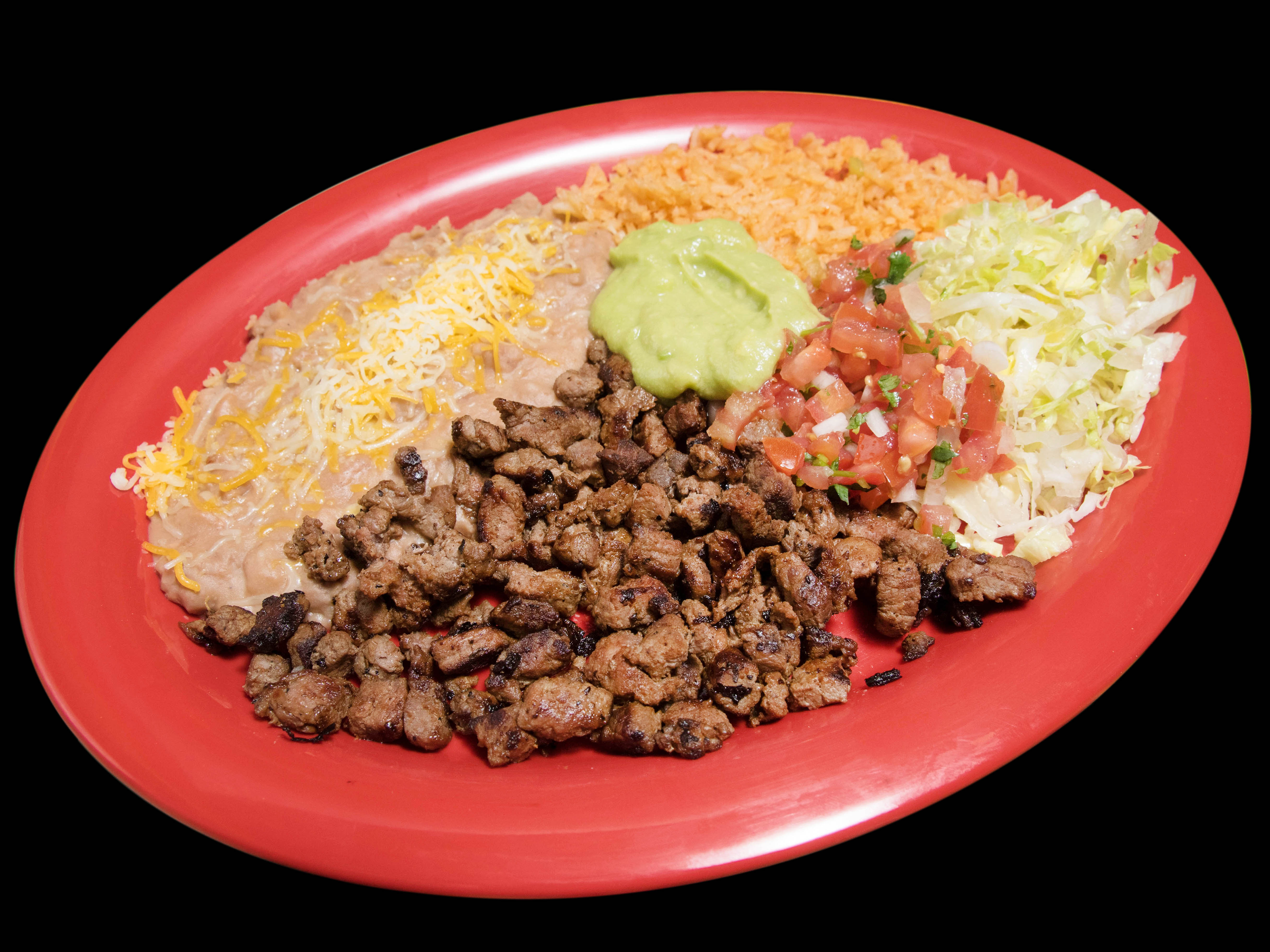 Order 7. Carne Asada Plate food online from Bahia Mexican Restaurant store, San Diego on bringmethat.com